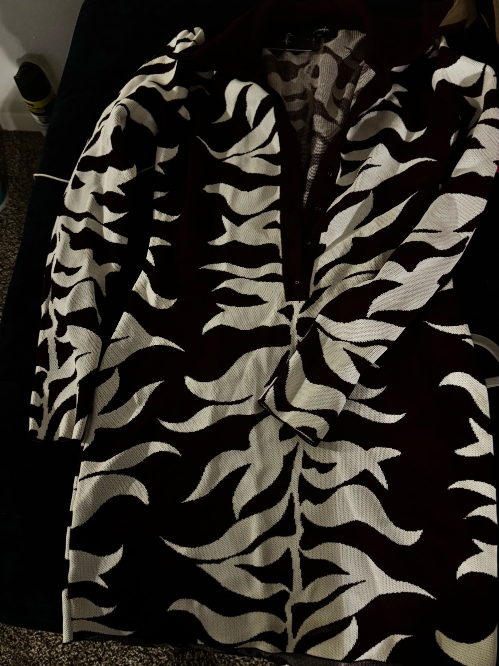 Hanifa Burgundy and White Patterned Mini Dress